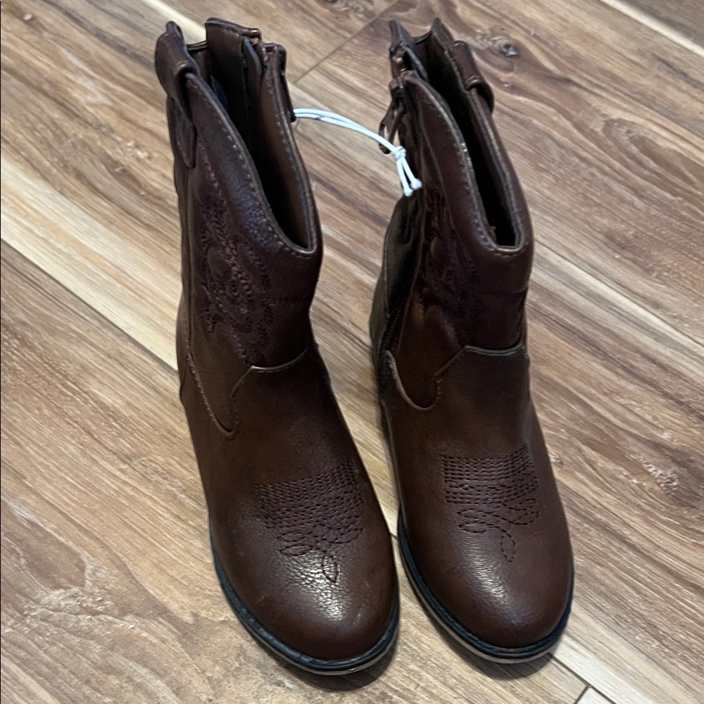 Cat & Jack Dark Brown Kids Cowboy Cowgirl Boots